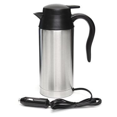 Imagem de Caneca de aquecimento elétrico de carro de aço inoxidável 12V 750ml copo de bebida chaleira de viagem caldeira de água para água chá café leite
