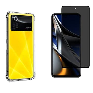 Imagem de KIT Xiaomi Poco X4 Pro Película privacidade + Capa Anti impacto (Tela 6.67) Fácil Aplicação e Maior Proteção (C7COMPANY)