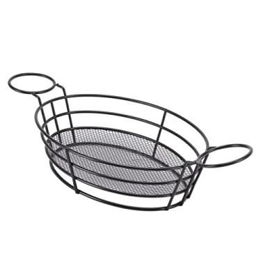 Imagem de Cesta de Lanche Portátil Compacta de Aço Inoxidável 304 para Fritadeira Doméstica (Forma oval com alça)