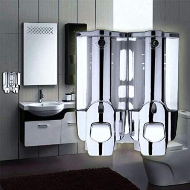 Imagem de Dispenser Duplo Shampoo Alcool Gel Sabonete Liquido Hotel Shopping