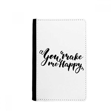 Imagem de You Make Me Happy Quote Style Passport Holder Notecase Burse Carteira Capa Cartão Bolsa, Multicolor