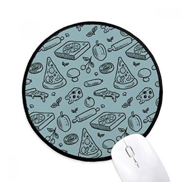 Imagem de DIYthinker Mouse pad de mesa com cogumelo com queijo para pizza, tapete redondo para computador
