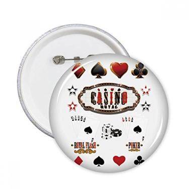 Imagem de Jogo de utensílios de jogo padrão de cartas de baralho pinos redondos botão emblema decoração acessório 5 peças
