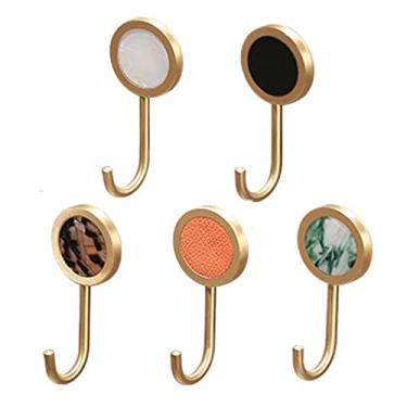 Imagem de KIZQYN Ganchos de casaco cabide montado na parede, cabide de casaco montado na parede, ganchos de parede elegantes modernos, para a entrada, banheiro, quarto, cabide de cozinha montado na parede (cor: F)