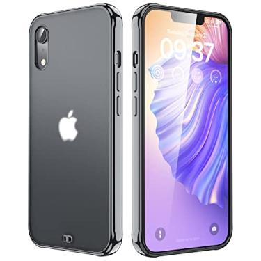 Imagem de ORIbox Capa preta para iPhone XR, capa fosca translúcida com bordas macias, leve, capa preta para iPhone XR para mulheres, homens, meninas, meninos e crianças