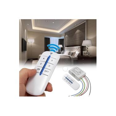 Inteligente 4 vias sem fio ON/OFF lâmpada interruptor de controle remoto transmissor receptor