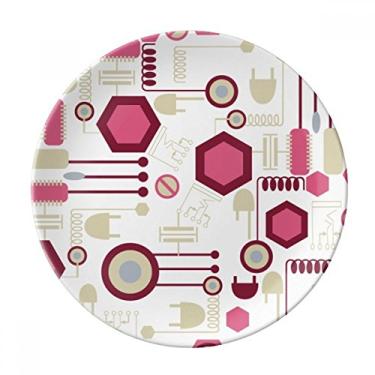Imagem de Tomada de tomada padrão diagrama placa decorativa de porcelana salver louça de jantar