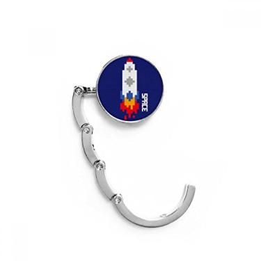 Imagem de Gancho de mesa em formato de foguete Space Ship com gancho decorativo e fecho dobrável