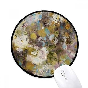 Imagem de August Lotus XJJ Mouse pad pintura a óleo mesa escritório tapete redondo para computador