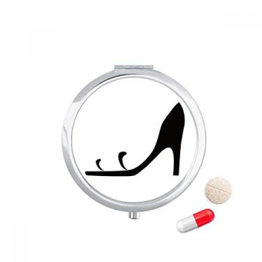 Imagem de Caixa de armazenamento de remédios com desenho simples e salto alto preto