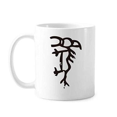 Imagem de Bones Inscriptions Caneca de cerâmica de cavalo do zodíaco chinês Caneca de cerâmica para café e porcelana