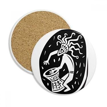 Imagem de Caneca abstrata do antigo Egito Faraó Contorno de porta-copos Caneca de proteção de mesa Pedra absorvente