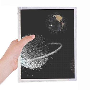 Imagem de Caderno branco das nebulosas do Universo Terra com folhas soltas e diário recarregável