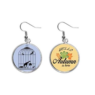 Imagem de Animal Wild Lion Presy Art Deco Presente Fashion Orelha Pendente Folha Outono Brinco Joia