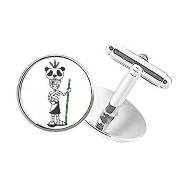 Imagem de DIYthinker Abotoaduras Egypt Mummy Horus Panda Hat Round Button Cuff Clip