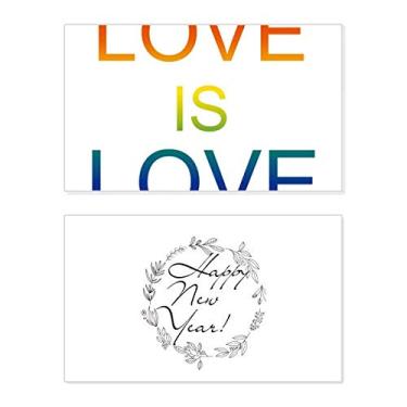 Imagem de LGBT Bandeira de arco-íris Love Is Love New Year Festival Cartão de felicitações Bless Message Present