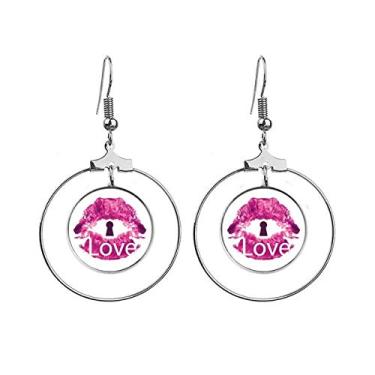 Imagem de Brincos de argola pendentes para o Dia dos Namorados com pingente de coração