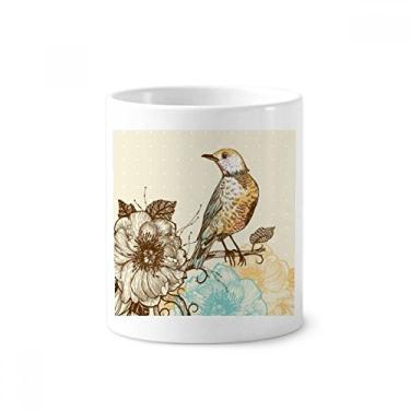 Imagem de Suporte de caneta de escova de dentes de pássaro colorido com suporte de cerâmica