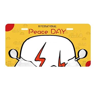 Imagem de DIYthinker Placa de carro com estampa de ilustração em nuvem meteorológica para decoração de carro Dia da Paz