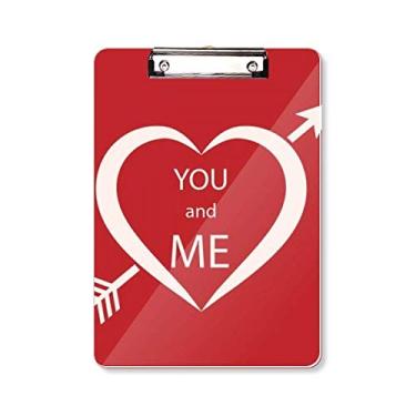 Imagem de Placa de apoio para prancheta You and Me Dia dos Namorados Vermelho Branco A4