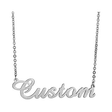 Imagem de ZTZ Colar com nome personalizado, colar com placa de identificação personalizada para qualquer nome Presentes personalizados para mulheres e meninas