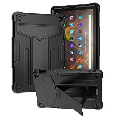 Imagem de Antetek Capa para tablet Amazon Fire HD 10 e Fire HD 10 Plus (versão 11ª geração 2021), capa protetora resistente à prova de choque com suporte integrado para Fire HD 10 e 10 Plus (preta)