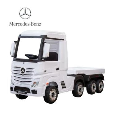 Caminhão Elétrico Infantil com Carreta (Baú) 12V Branco Bel