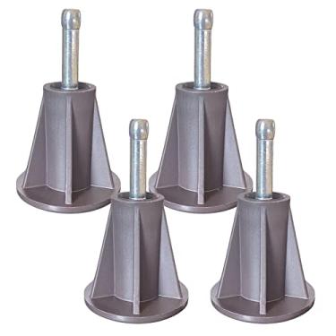 Imagem de Home's Place Pés de estrutura de cama de haste de aço para substituir as rodas. Evite deslizamento. Substituições de pés de estrutura de cama resistente com inserções de plástico. Conjunto de 4
