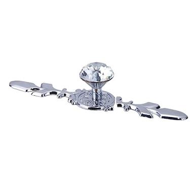 Imagem de Puxadores de cristal de diamante Caixa de sapatos Puxadores de armário Armário Porta Gaveta Puxadores Puxadores de guarda-roupa Com parafusos Hardware, comprimento 170 mm