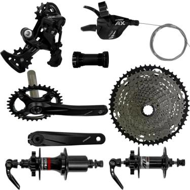 Imagem de Kit 1X13 LTwoo AX 13 Cassete 11-52 Pedivela, Câmbio traseiro, Trocador e Cubo 135mm Cassete c/ bloca-Unissex