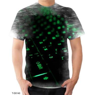 Imagem de Camiseta Camisa Hacker Gamer Teclado Jogos Mecanico - Estilo Kraken