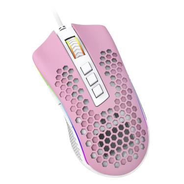 Imagem de Mouse Gamer Redragon M808Pw Storm Rgb Rosa Com Branco
