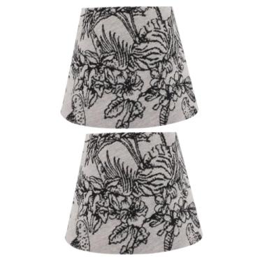 Imagem de OSALADI 2 Unidades abajur tecido bordado abajures tampa da lâmpada de assoalho abajur retrô abajur de mesa abajur de pano de hotel Área de Trabalho lustre cobertura para casas e14 ferro