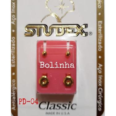Imagem de Brinco Studex Classic 2Mm Bolinha Pequena Dourado