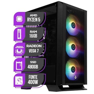 Imagem de PC Gamer Mancer, AMD Ryzen 5 4600G, 16GB DDR4, SSD 480GB, Fonte 400W 80 Plus