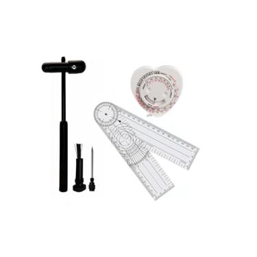 Imagem de Martelo Buck Preto Total P/Reflexo + Trena Imc + Goniometro