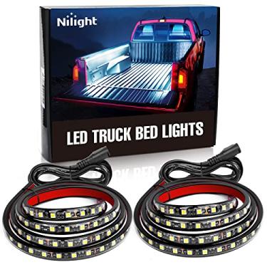Imagem de Nilight - TR-05 2 peças 180 LEDs Kit de tira de cama com 1,80 m com interruptor liga/desliga à prova d'água cabo divisor bidirecional para carga, caminhonete, SUV, RV, barco
