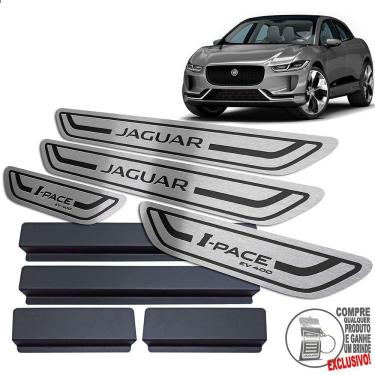 Imagem de Soleira Inox Jaguar I-Pace 2019 A 2021 Preto Baixo Relevo