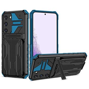 Imagem de YOUULAR Capa de telefone compatível com Samsung Galaxy S23 FE PC rígido + TPU macio + suporte + capa de cartão à prova de choque anti-queda capa protetora para celular S23 FE capas militares bult-in