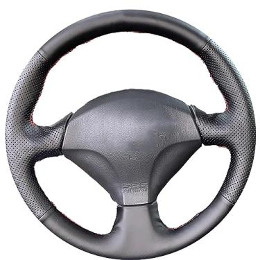 Imagem de Adequado para Honda Civic Si 2002-2004, capa de volante de carro, capa de volante costurada à mão antiderrapante, resistente e durável