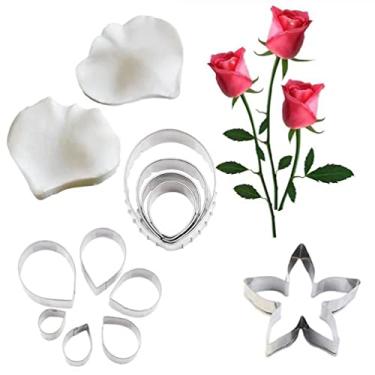 Imagem de Pétalas de flores formas de folha molde de silicone biscoito de açúcar cupcake chocolate molde de cozimento fondant ferramentas de decoração de bolo acessórios de cozimento ferramentas e gadgets cortadores