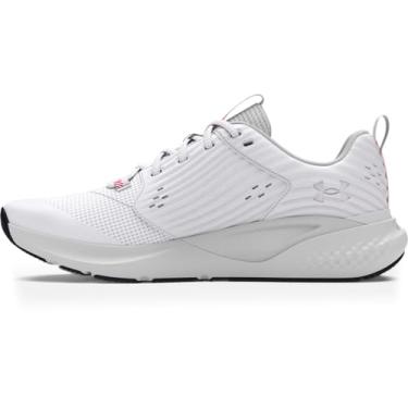 Imagem de Under Armour Charged Commit Trainer masculino 4 4e Cross, (101) Branco/Cinza Distante/Vermelho, 7.5 X-Wide