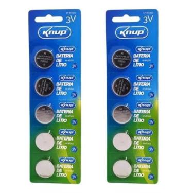 Imagem de 10 Baterias Pilhas Tipo Moedas Knup CR2032 3V Relógios Placa Mãe