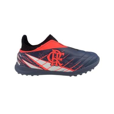 Imagem de Chuteira Flamengo Oxn Avanti 3 Elastic Neo Society Pro Pvc - Infantil - Marinho/Branco/Coral