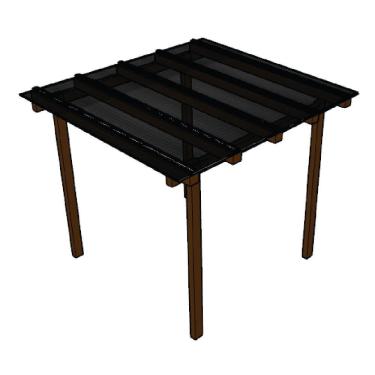 Imagem de Kit Policarbonato Fume 4mm 2,00m x 2,00m - Perfis Naturais