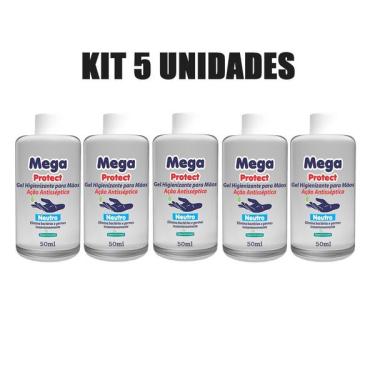 Imagem de Alcool Em Gel Kit 5 Uni Antisseptico Virus Para Maos Higieniz