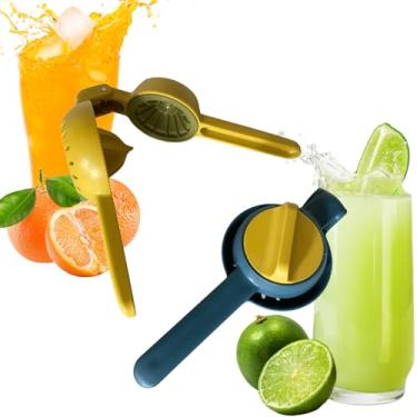 Imagem de Espremedor Manual De Frutas Premium Citrus Limão E Laranja Com Sistema Em Rotação Giro Forte, Suco Extraordinário Para Uma Limonada E Laranjada Super Refrescante, Prático Portátil E Resistente (AZUL)