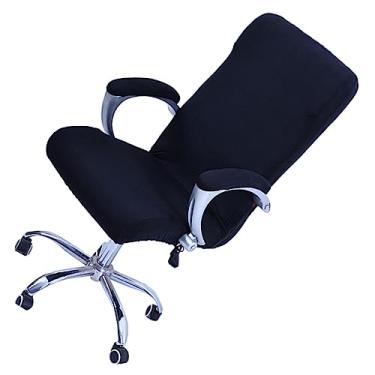 Imagem de DIYEAH capa elástica para cadeira de escritório capas universais para cadeiras giratórias Protetor de cadeira de computador Decoração para cadeiras toalhas de mesa pretas elástico