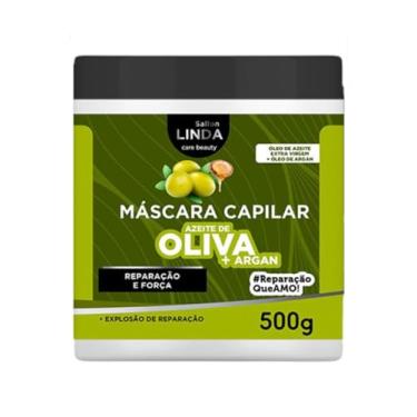 Imagem de Máscara Hidratante Capilar Azeite de Oliva + Argan 500g para Hidratação Profunda Nutrição Intensa e Proteção dos Fios Sallon Linda