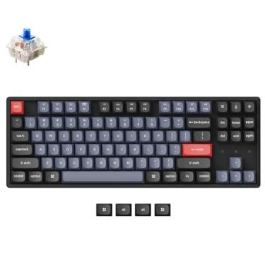 Imagem de Keychron K8 Pro: teclado mecânico sem fio personalizável com RGB (Moldura de alumínio,Hot-swappable,RGB, Gateron G Pro Blue Switches)